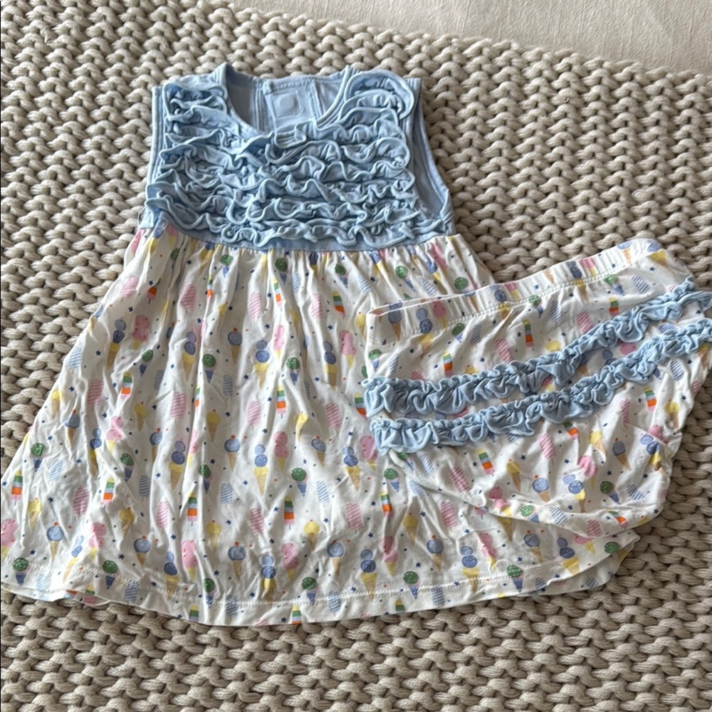 Magnetic Me Blue and Multicolor Baby Dress Set